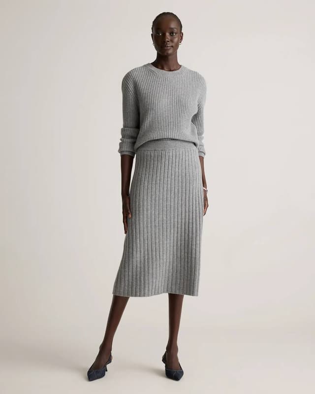 Mongolian Cashmere Midi Skirt